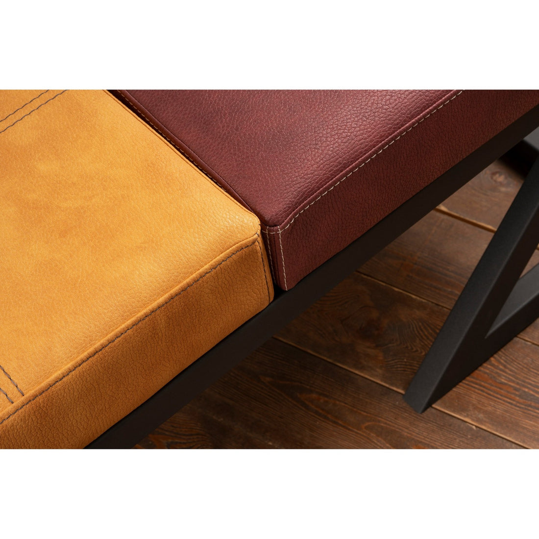 Pouf Brda - Mustard, Claret Red