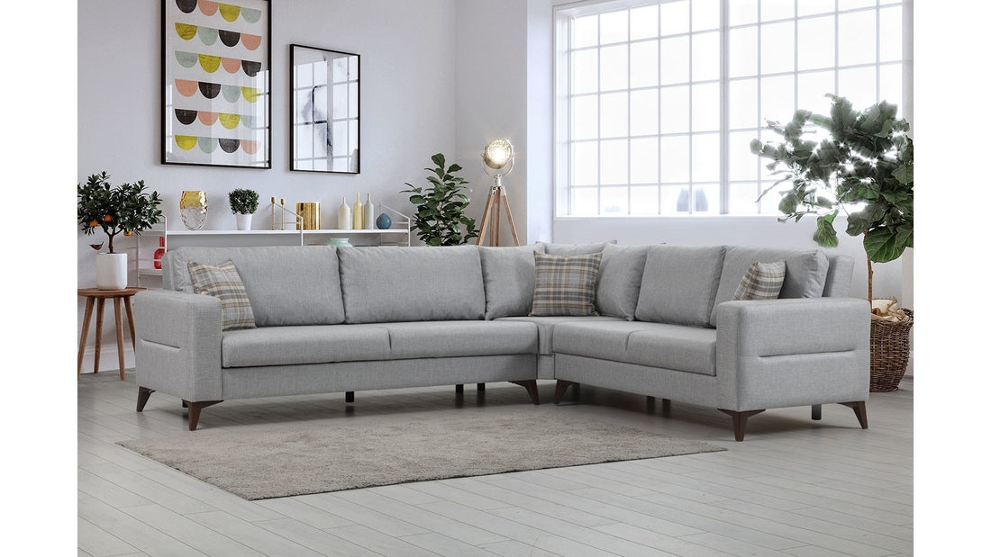 Canapé d'angle Kristal 3+Corner+2 - Light Grey