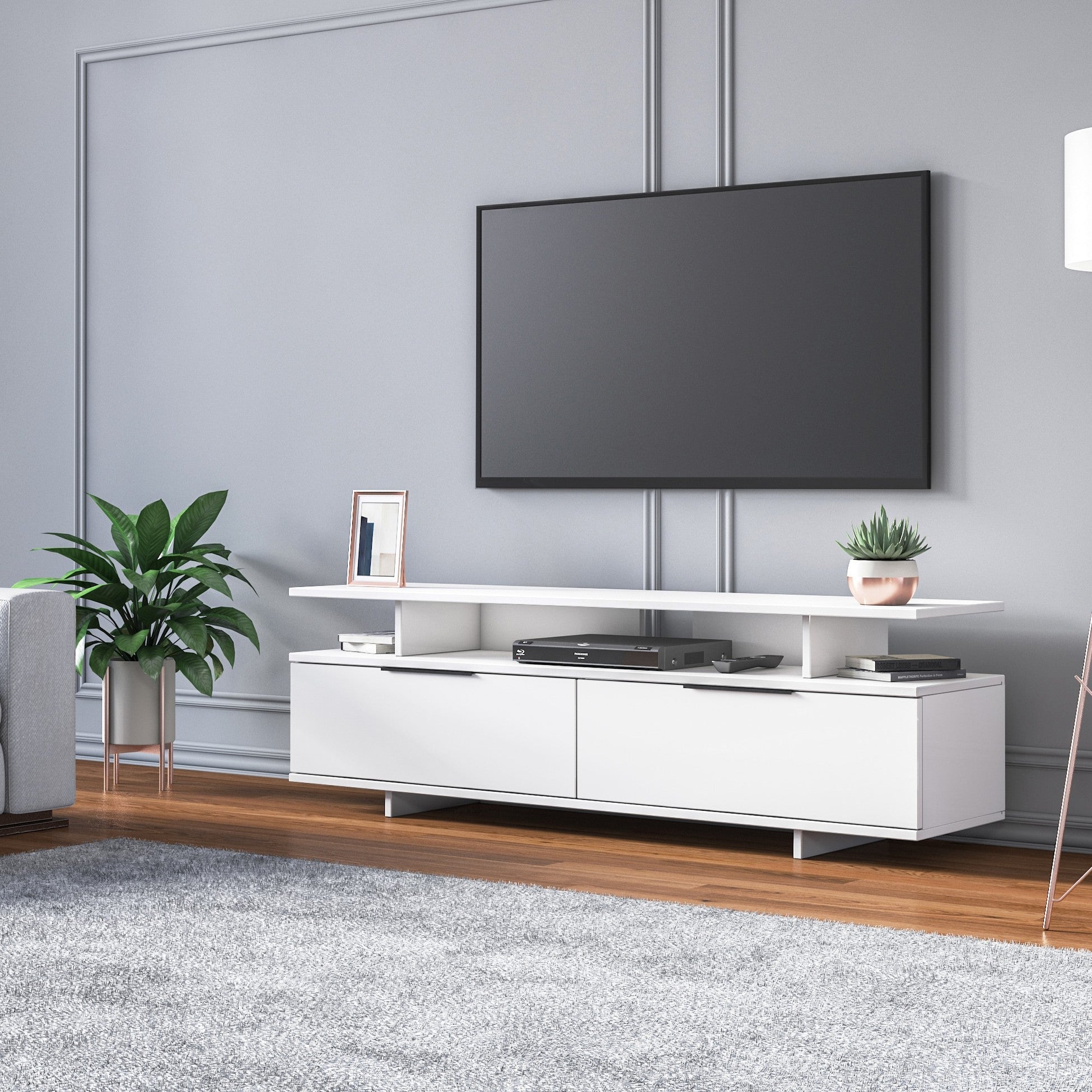 Meuble Tv 2 Portes Dream Blanc 150cm