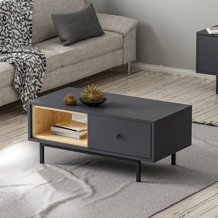 Table basse Naturel - Anthracite