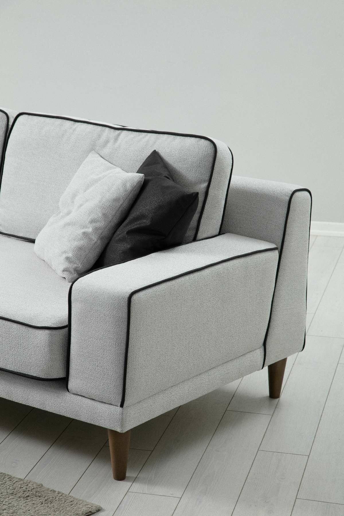 Canapé à 3 places Noir 3 - Ares White