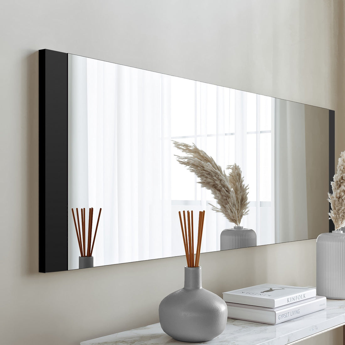 Miroir Boy Aynası Dekoratif Basic Siyah 40x120