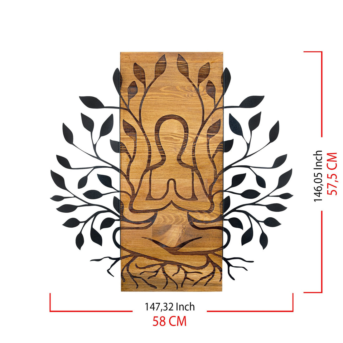 Accessoire mural en bois décoratif Meditation