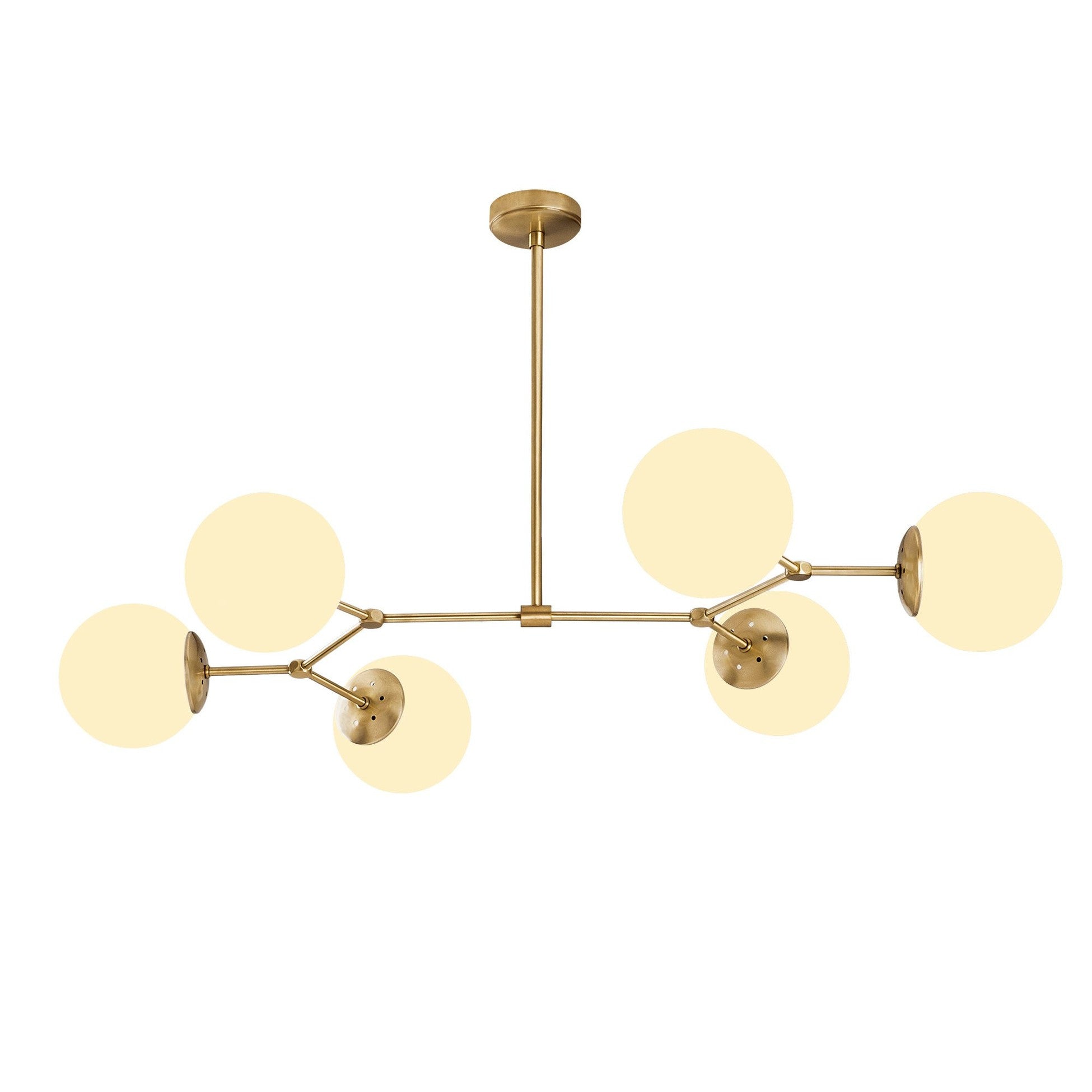 Suspension 6 Ampoules Style Moderne Métal Jaune Et Blanc Damar