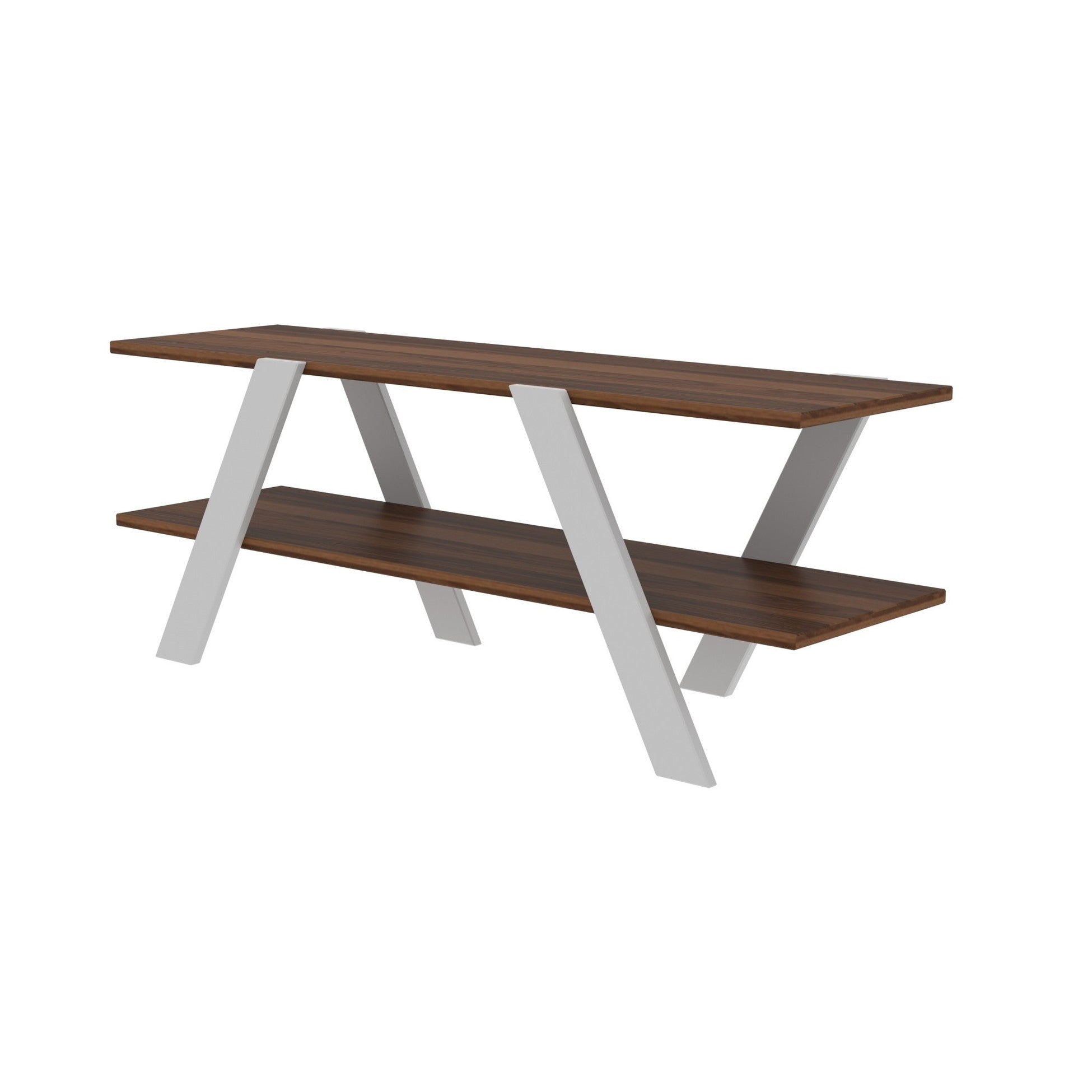 Meuble TV April - White, Walnut