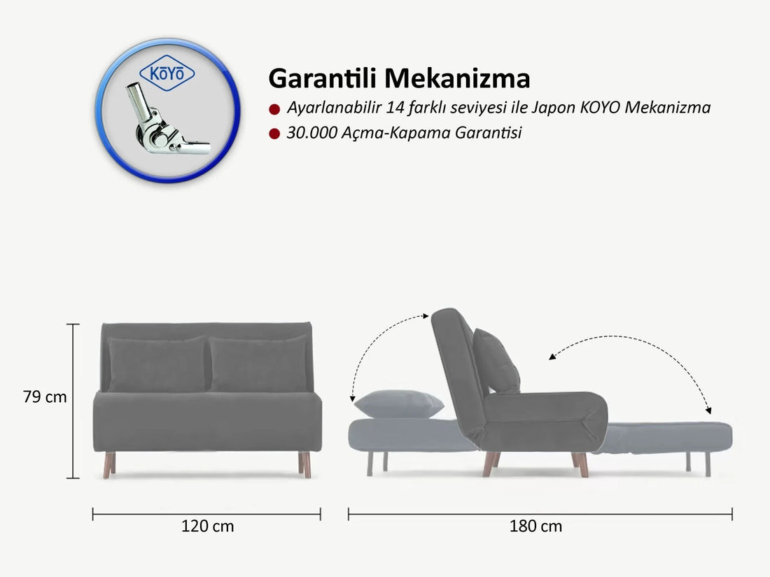 Canapé-lit 2 places Folde 2-Seater - Light Grey