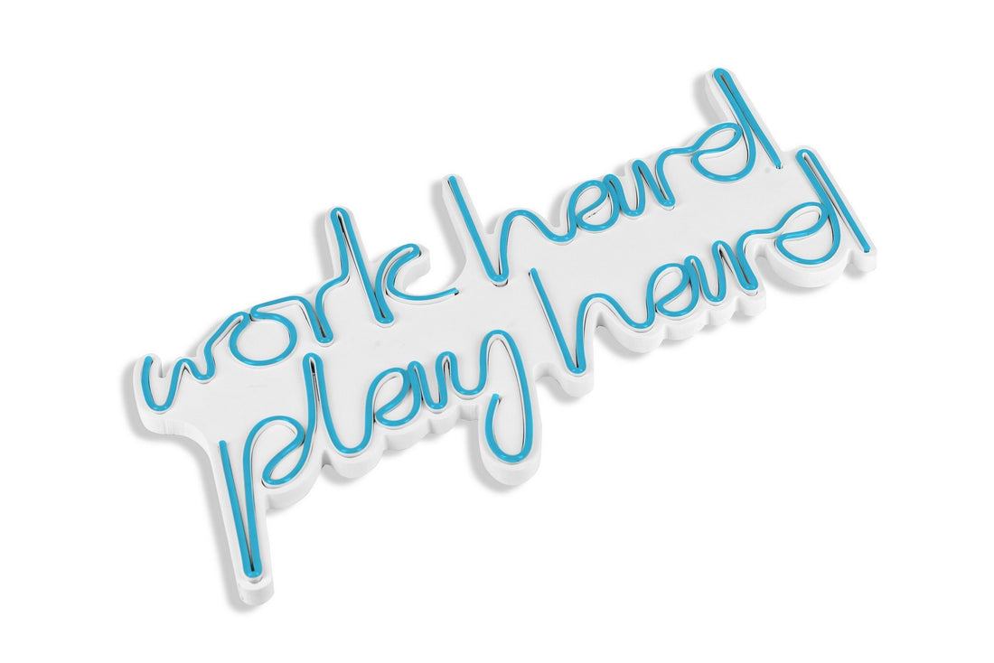 Éclairage LED en plastique décoratif Work Hard Play Hard - Blue