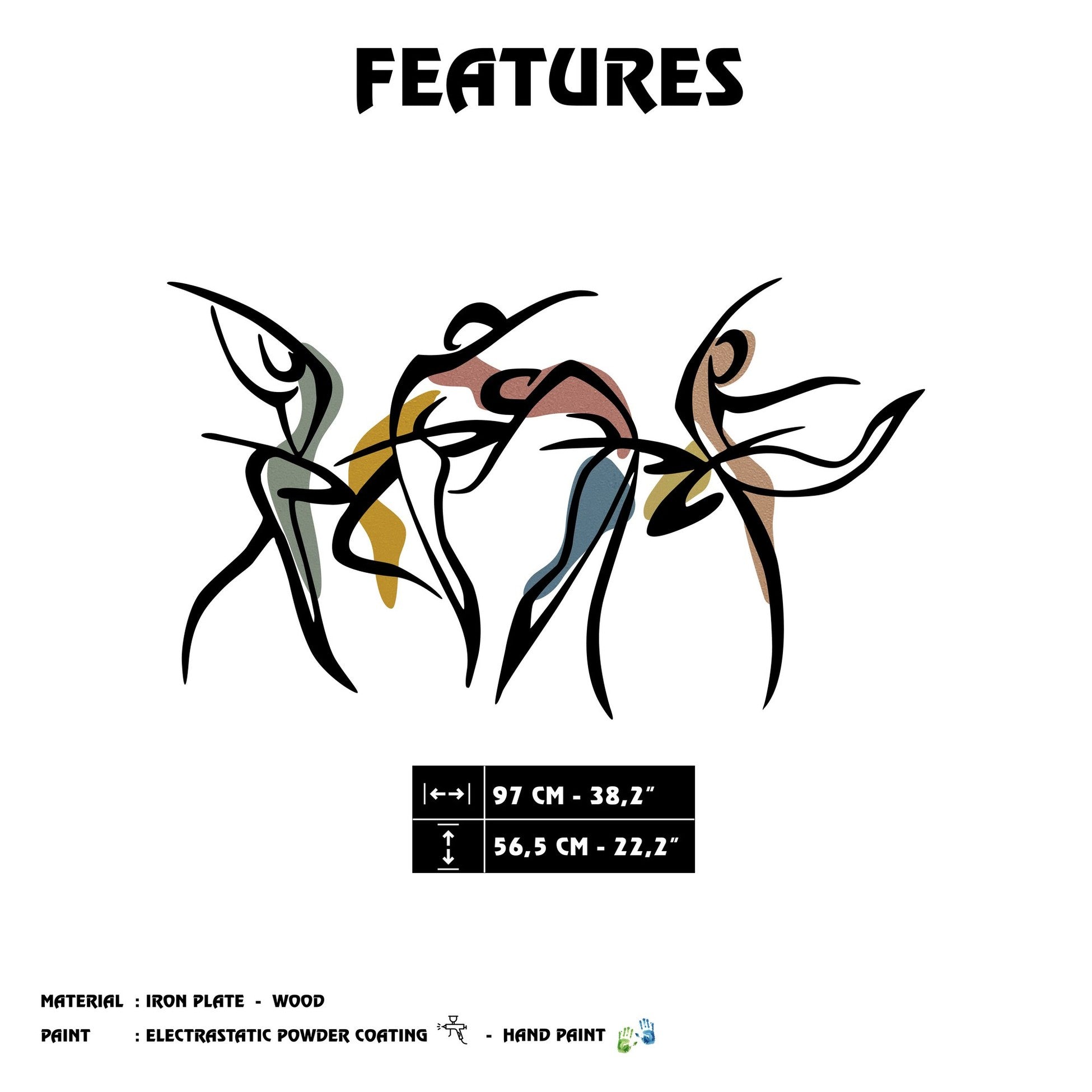 Accessoire mural en métal décoratif Dance M