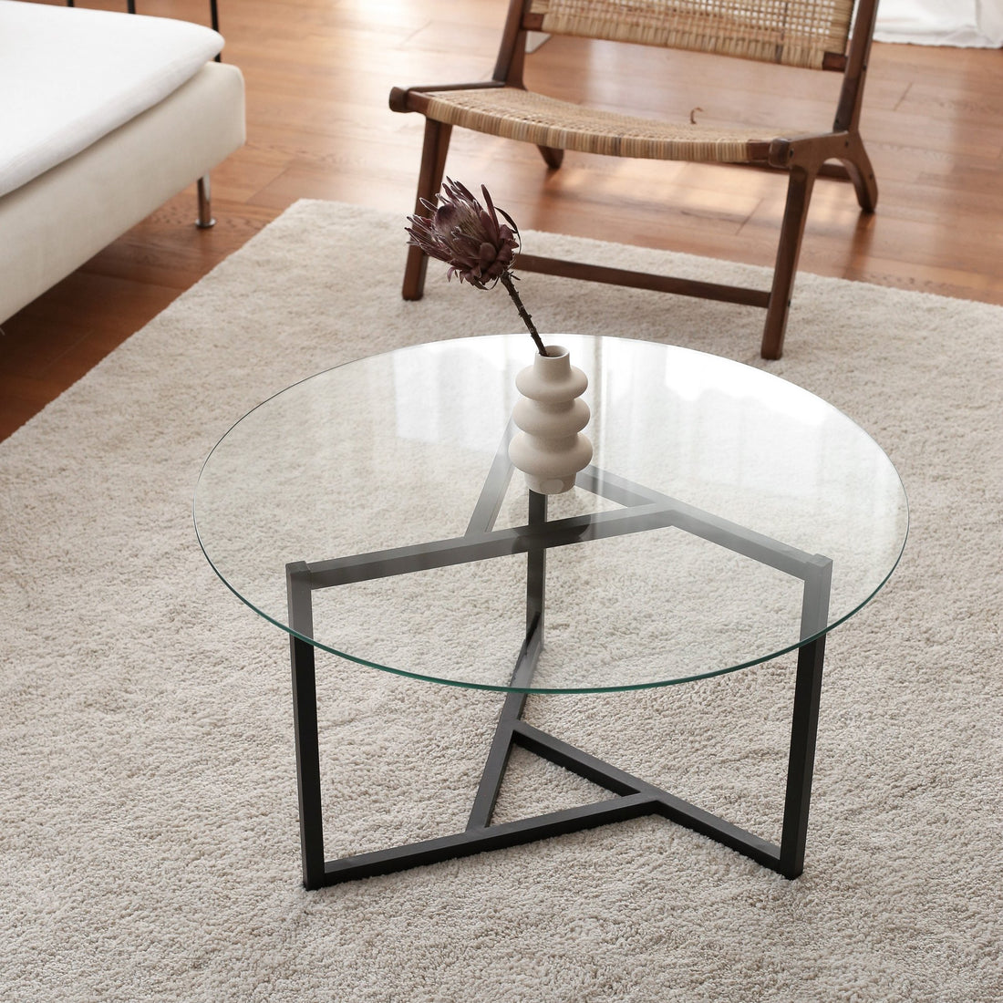 Table basse Trio sehpa / şeffaf temperli cam S402