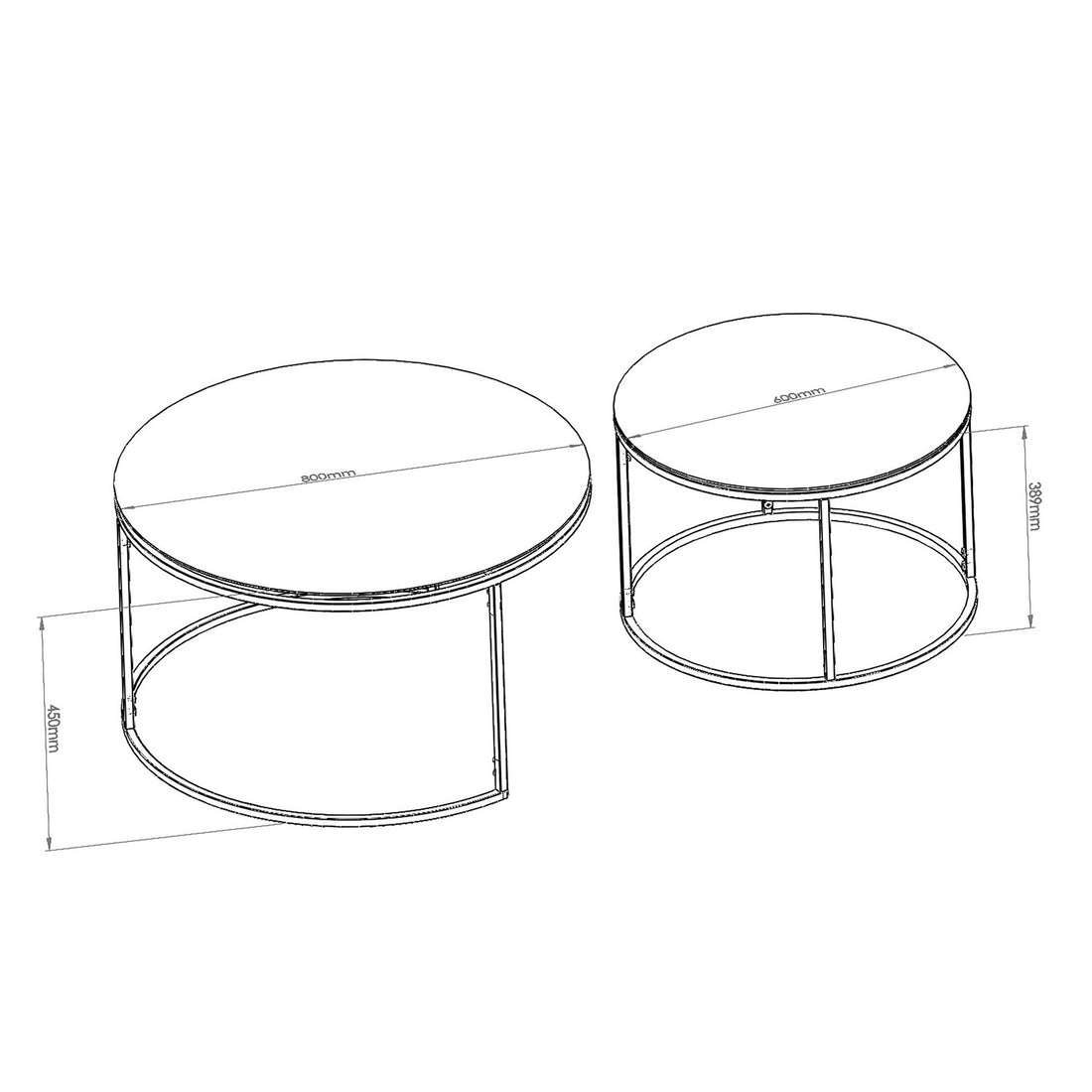 Ensemble de table basse Tokyo - Black