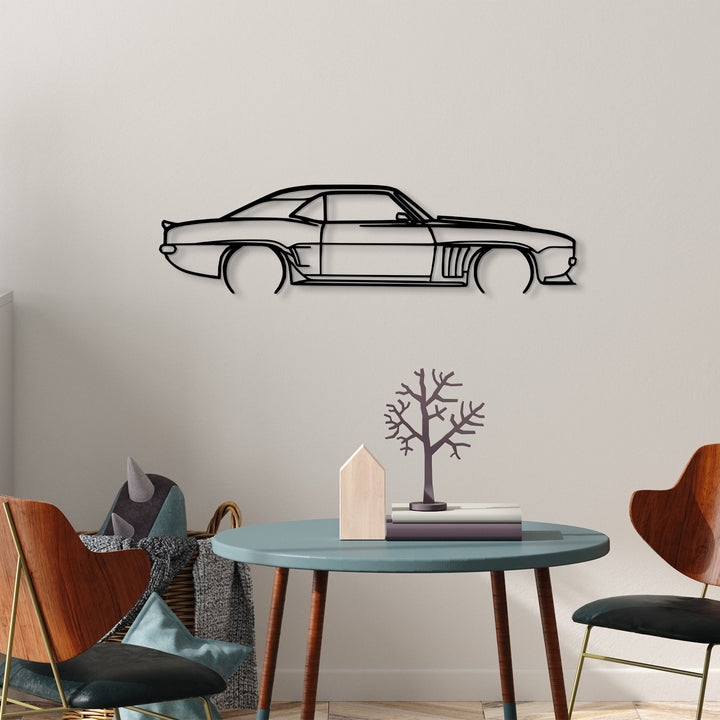 Accessoire mural en métal décoratif Chevrolet Camaro Silhouette