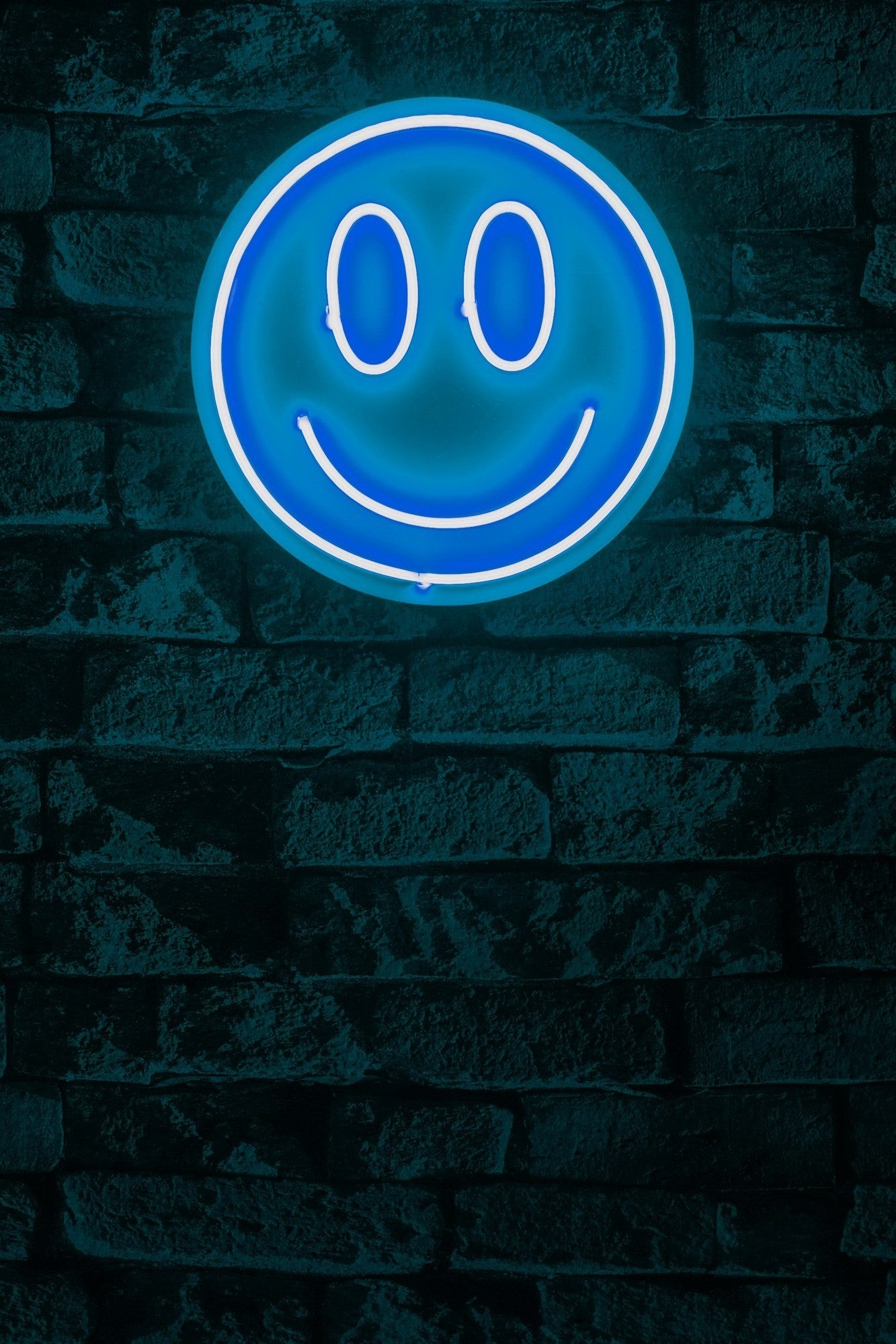 Éclairage LED en plastique décoratif Smiley - Blue