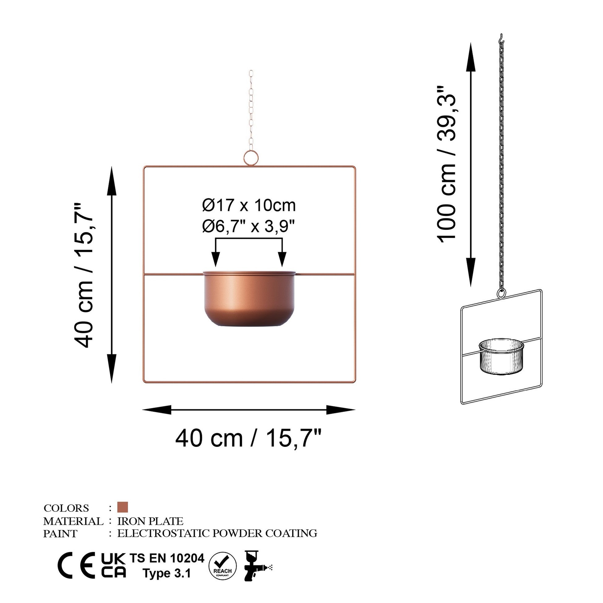 Pot décoratif Pandantif - Copper