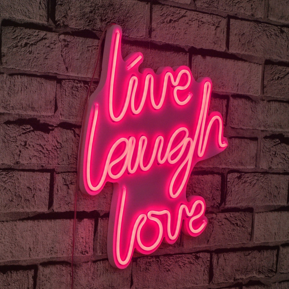Éclairage LED en plastique décoratif Live Laugh Love - Pink