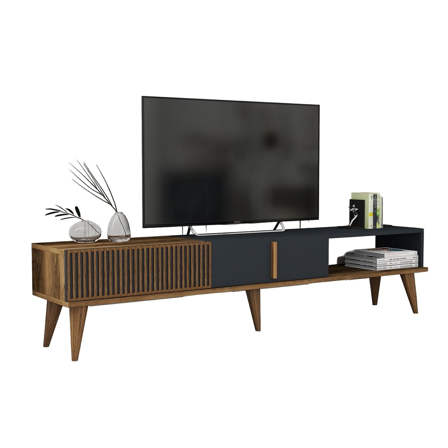 Meuble TV Milan Alt - Walnut, Anthracite