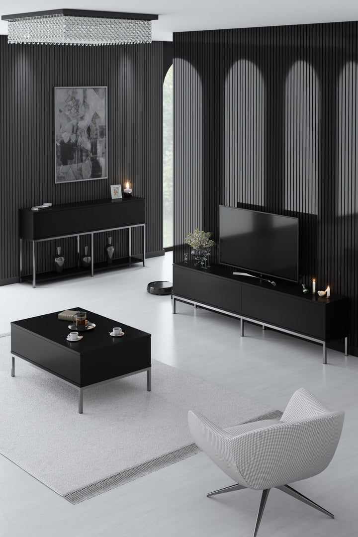 Ensemble de meubles de salon Lord - Black, Silver