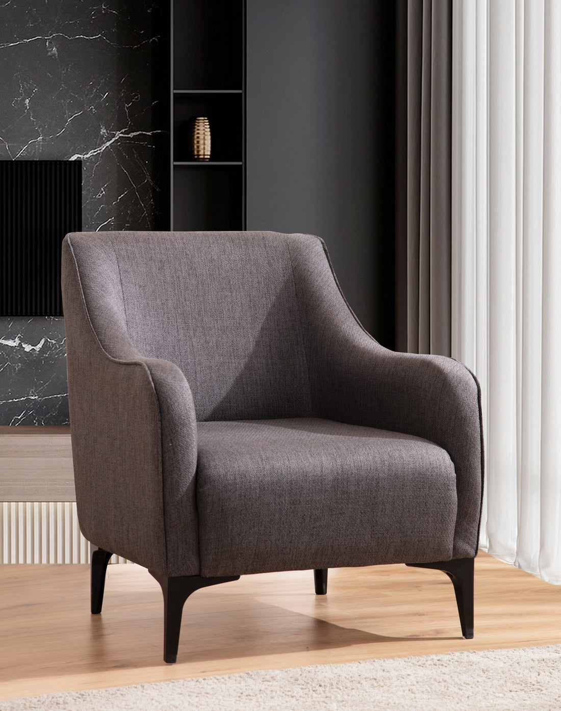 Fauteuil à oreilles Belissimo - Dark Grey