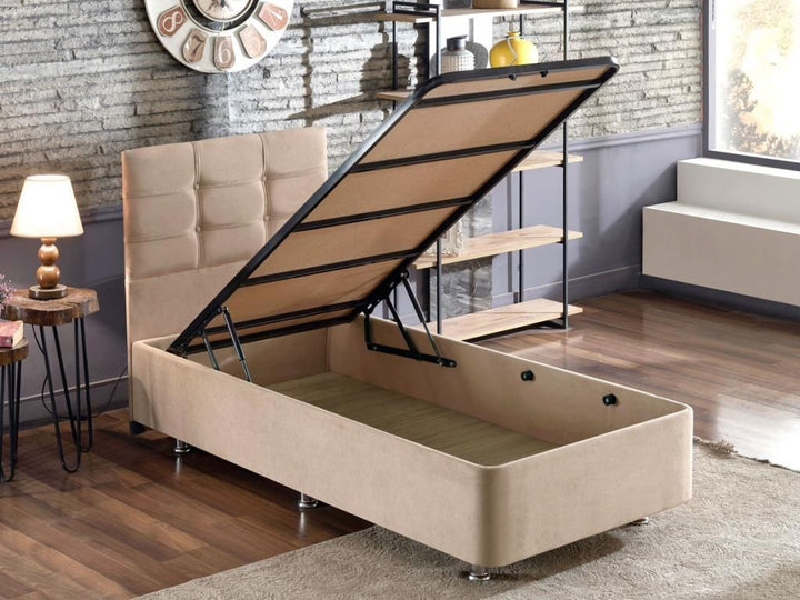 Base de lit unique et tête de lit Polo - Light Brown (120 x 200)