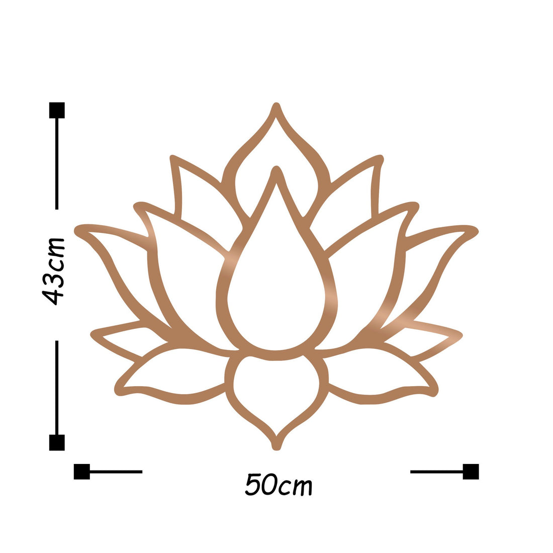 Accessoire mural en métal décoratif Lotus Flower 1 - Copper