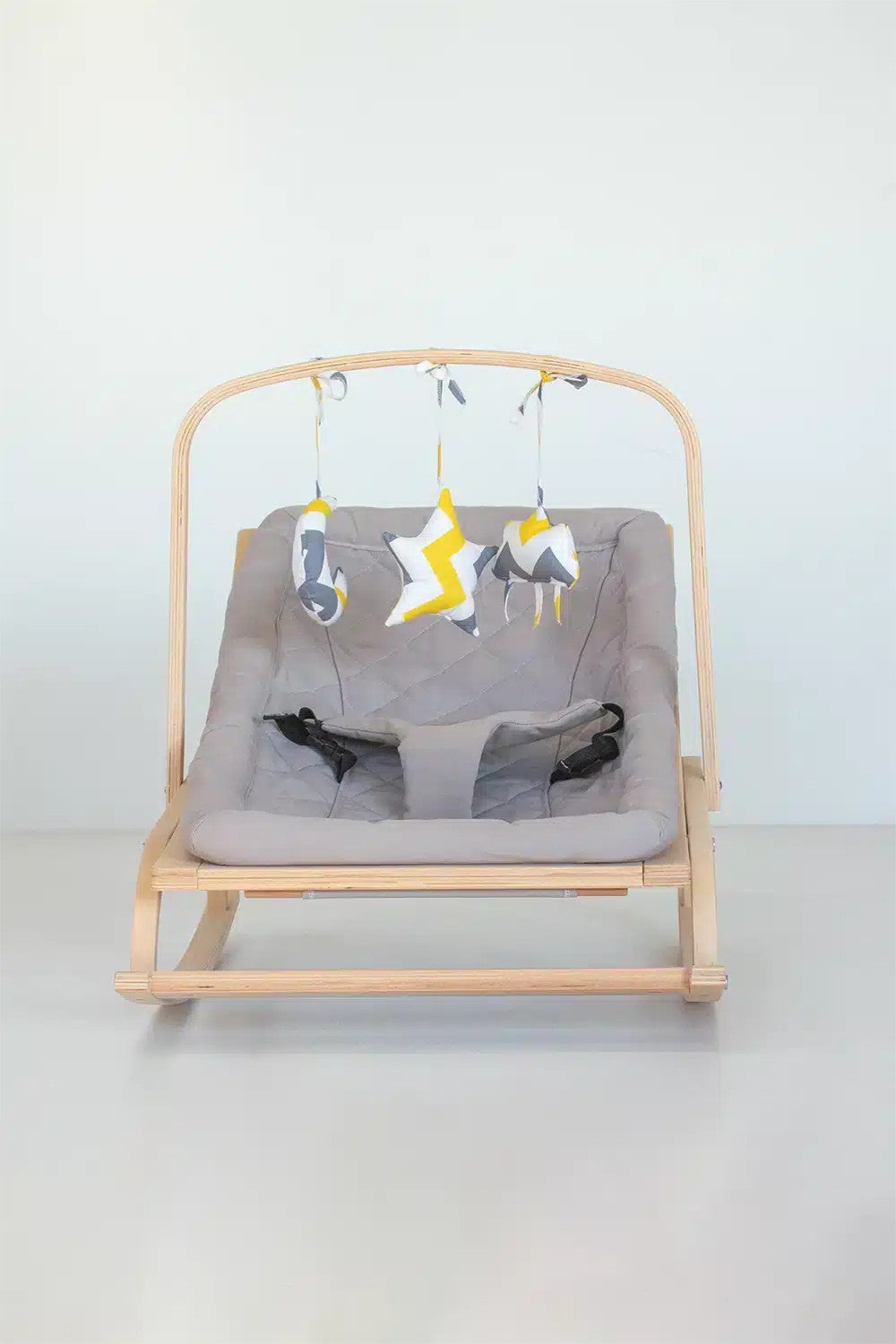 Transat bébé bois ajustable + Avec 3 douceur jouet en tissu