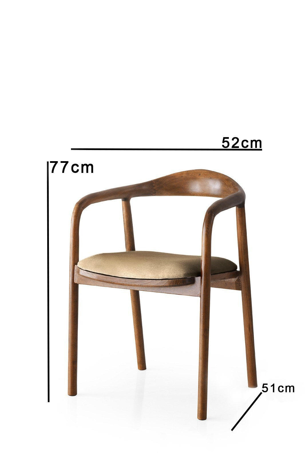 Chaise en bois et velours Bear