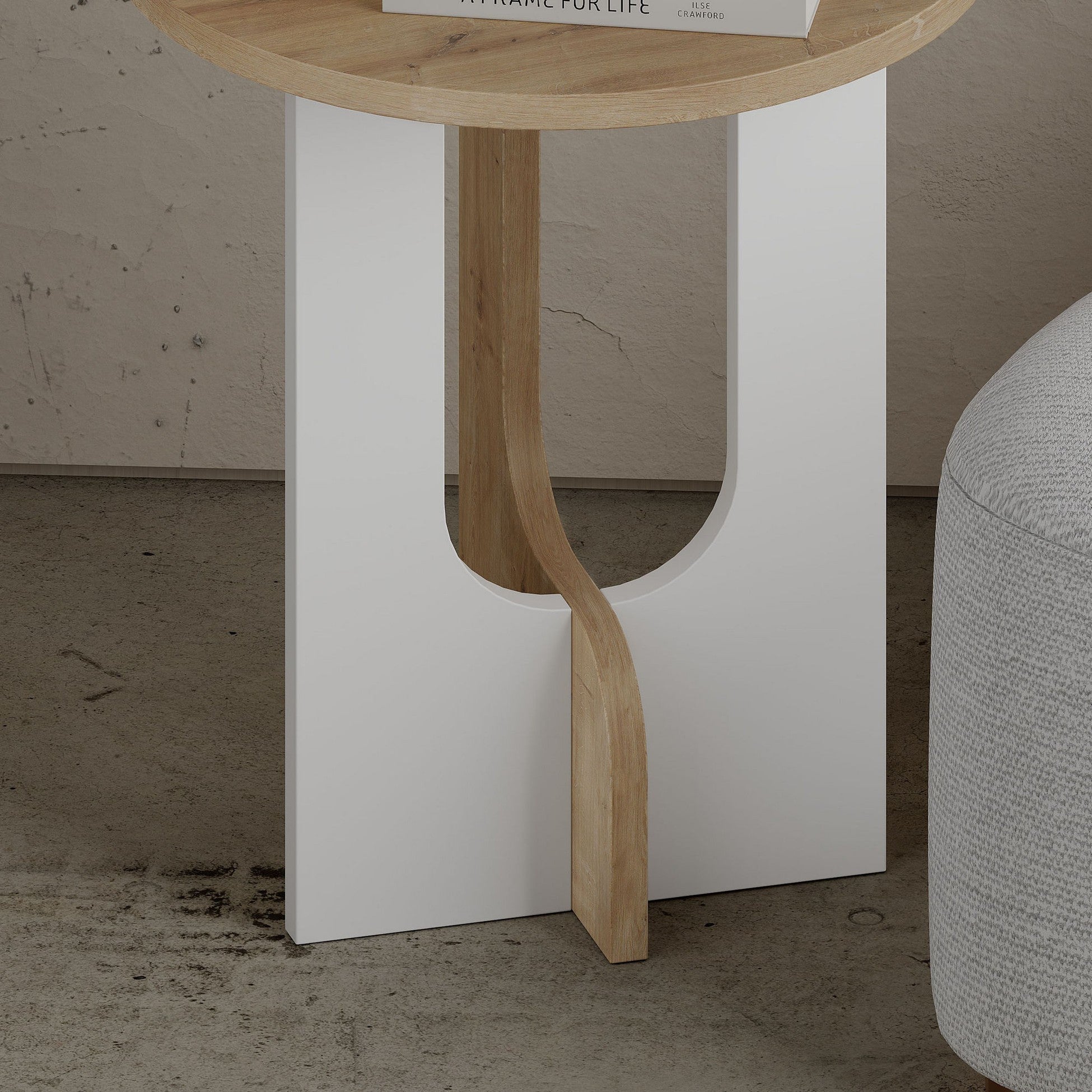 Table d'appoint Luna - Oak, White
