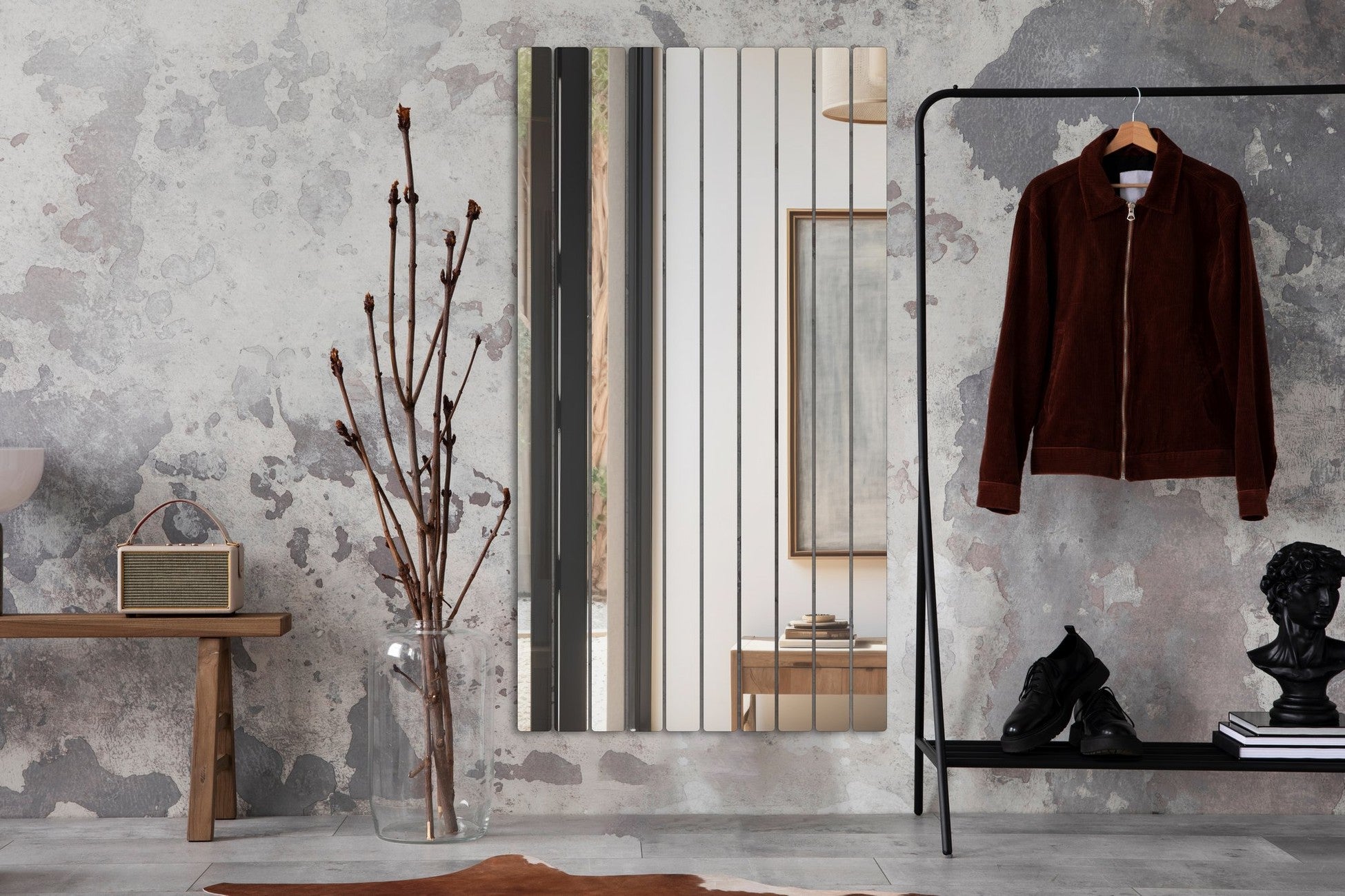 Miroir Rectangular Stripe - 5 x 100 cm ( 10 Pieces ) - Silver