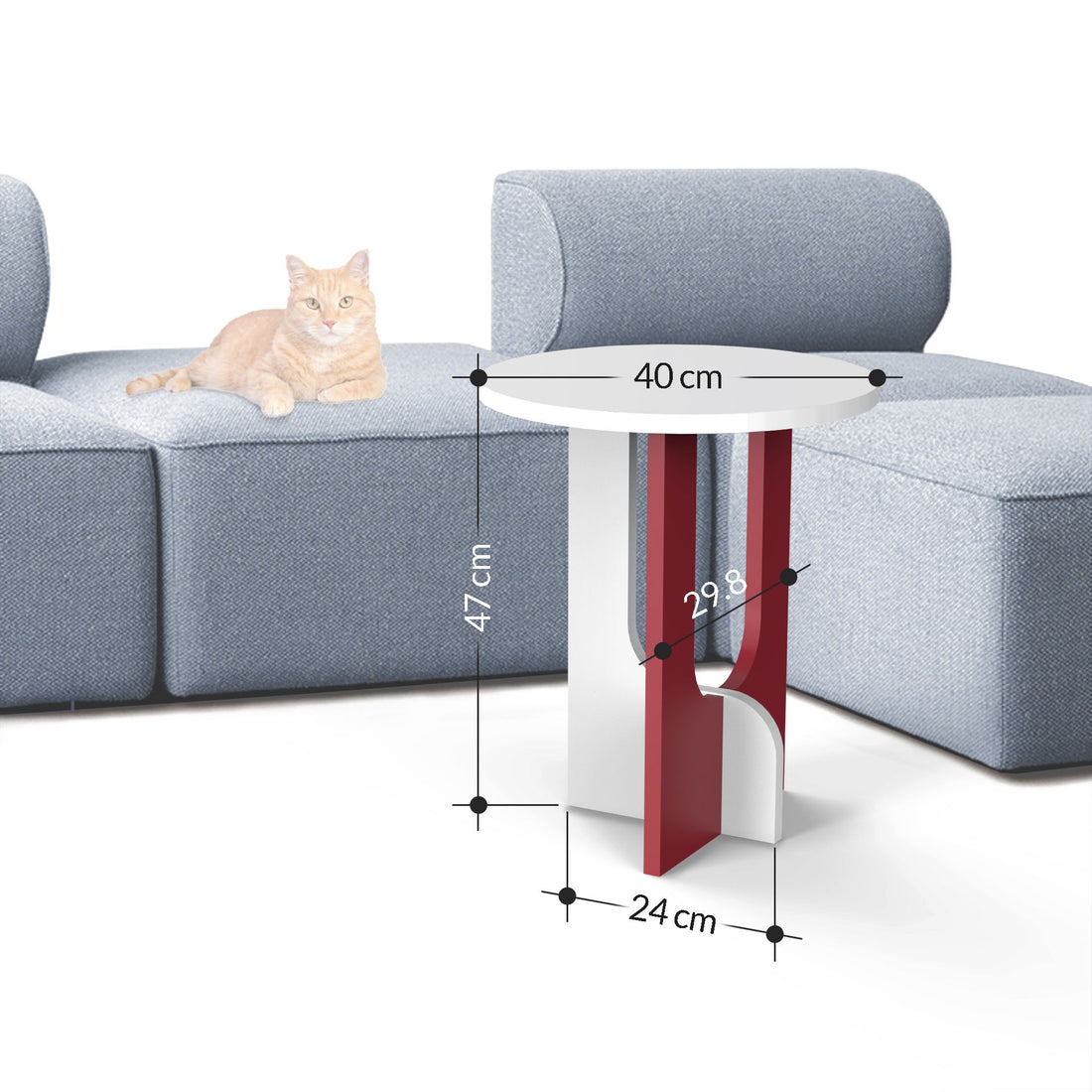 Table d'appoint Luna - White, Oak