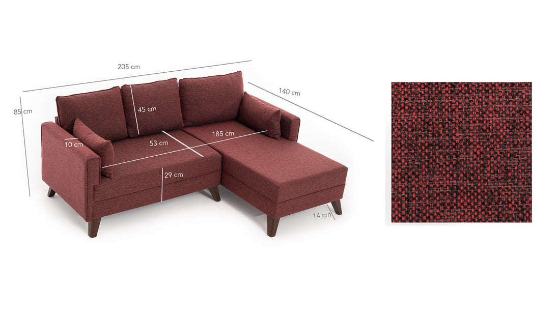 Canapé d'angle Bella Corner Sofa Right 2 - Claret Red