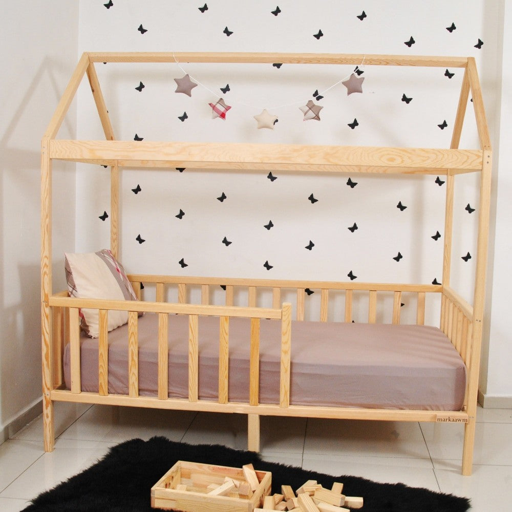 Lit cabane enfant Damla ,bois 90x190cm