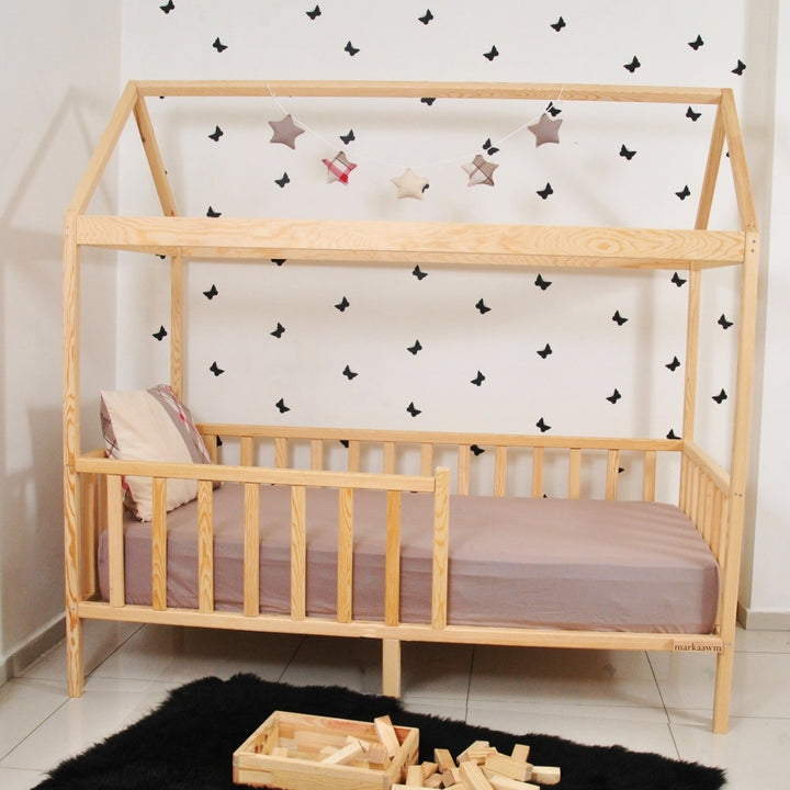 Lit cabane enfant Damla ,bois 90x190cm