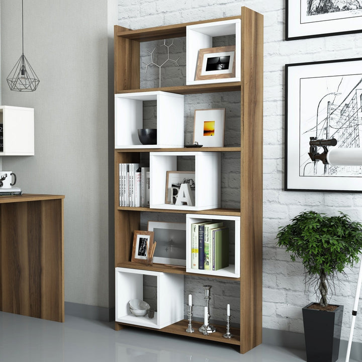 Étagère à livres Box - Walnut, White