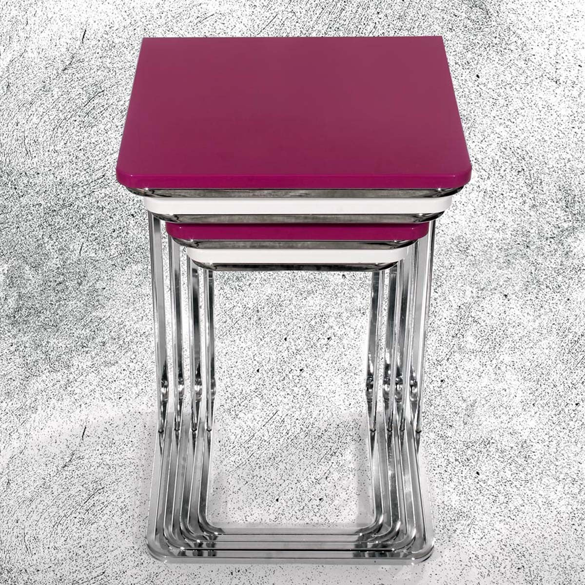 Vegas Table Gigognes Blanc Violet