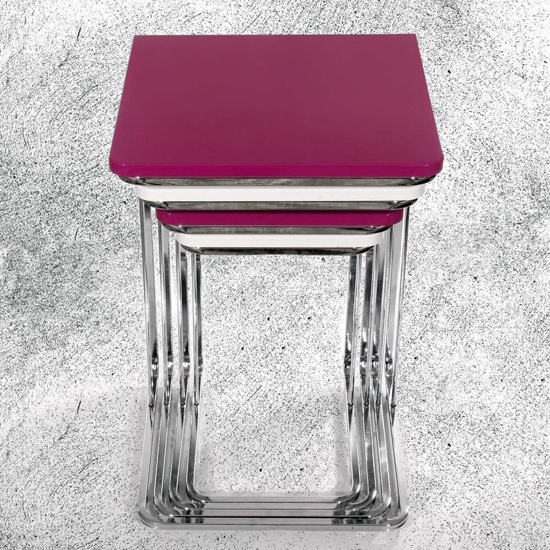 Vegas Table Gigognes Blanc Violet