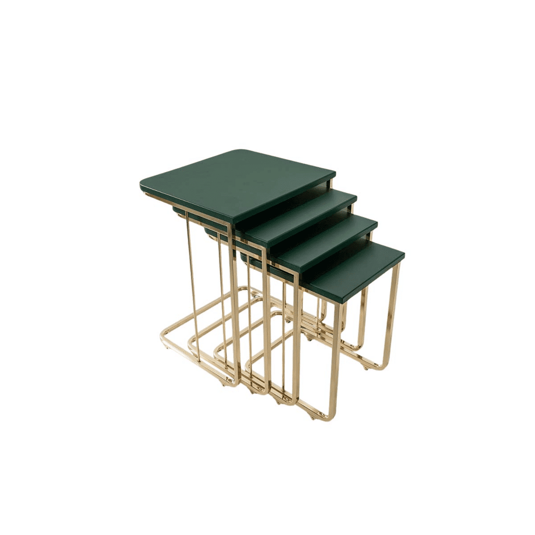 Vegas Table Gigognes Doré Vert