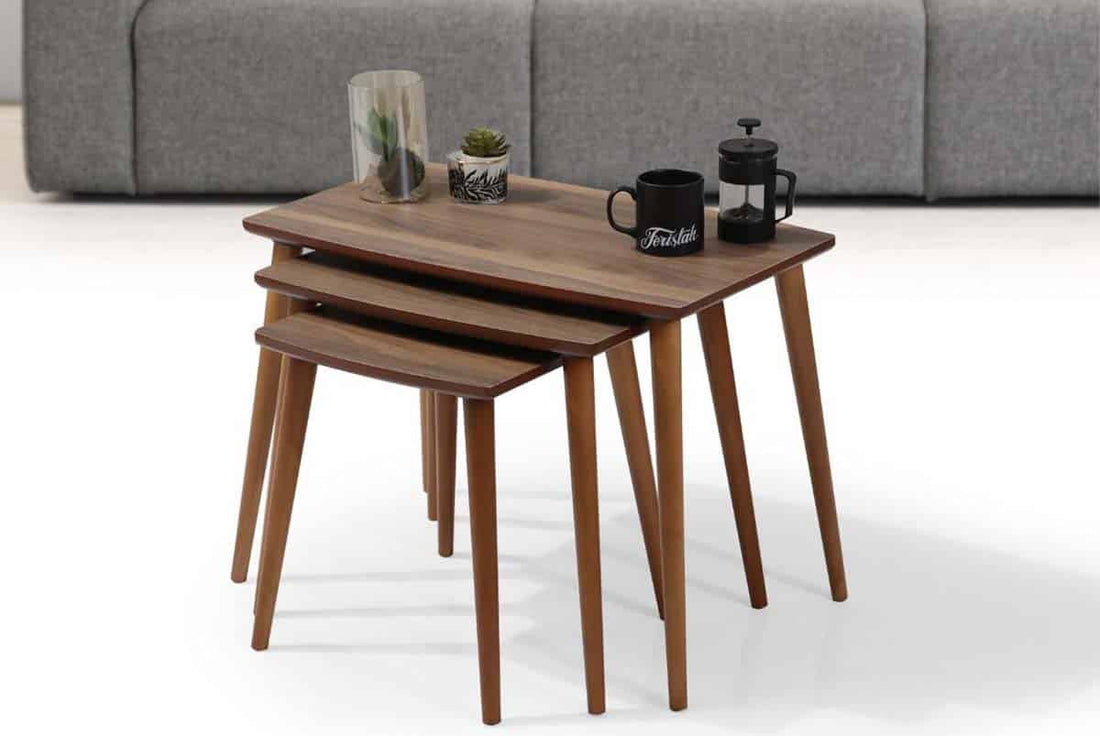 Table basse Ekol gigognes (noyer)