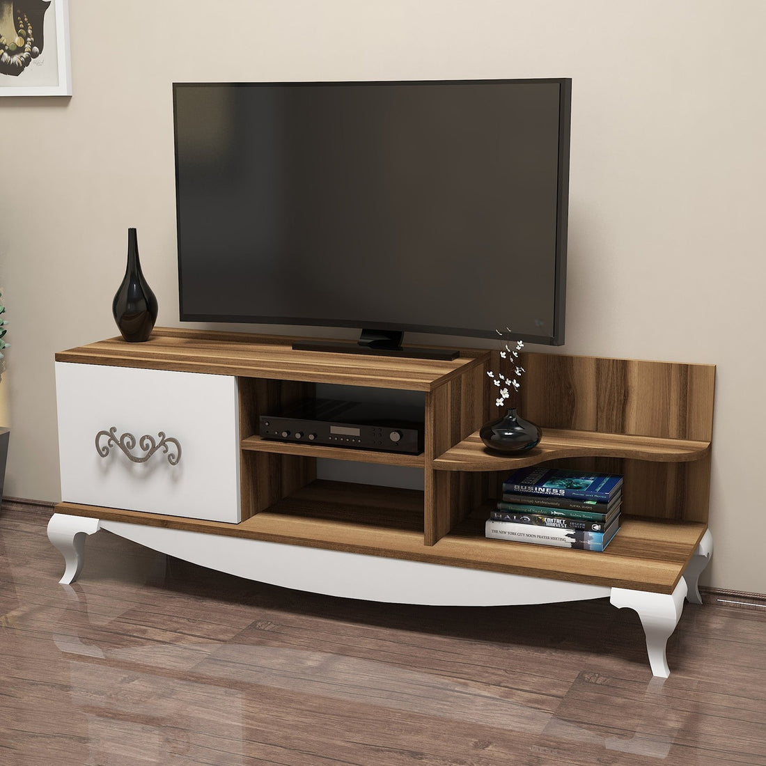 Meuble TV Sultan - Walnut, White