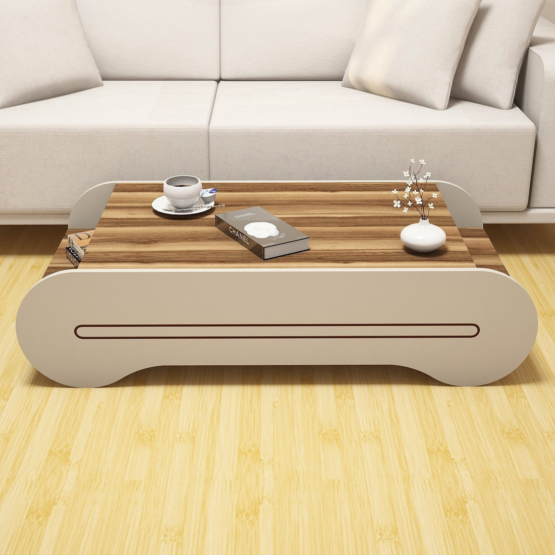 Table basse Cool - Walnut, Cream