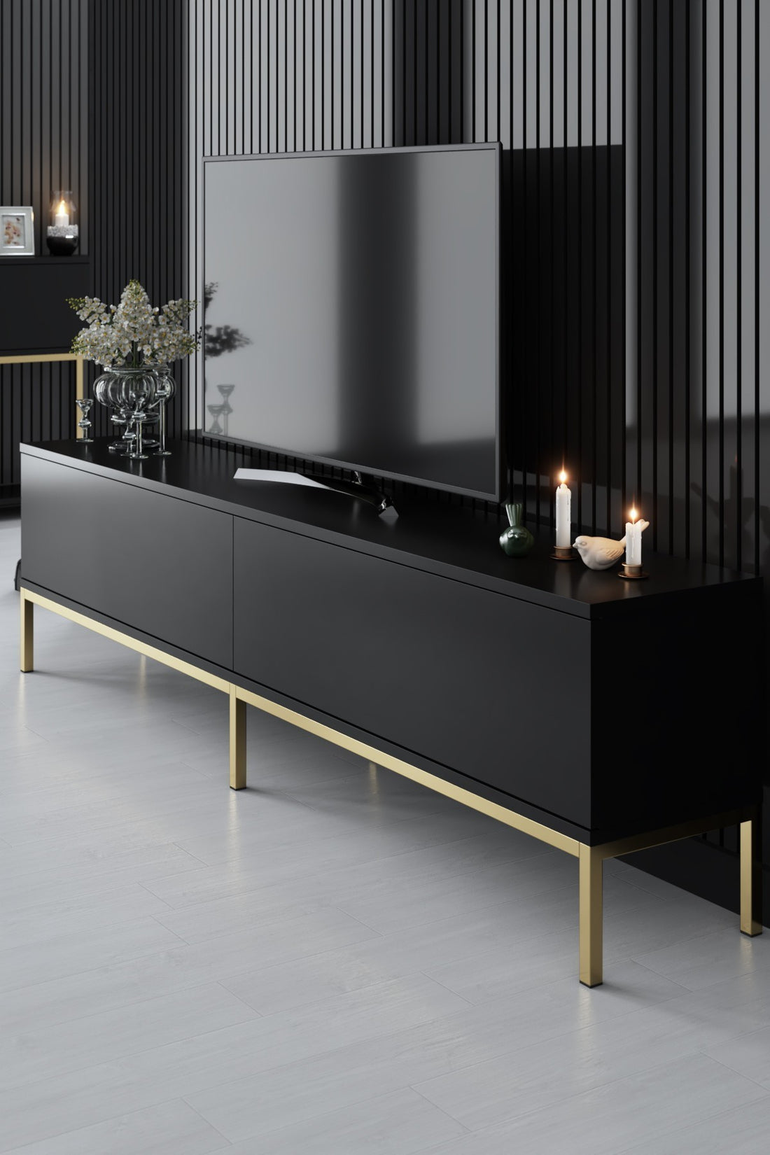 Meuble TV Lord - Black, Gold
