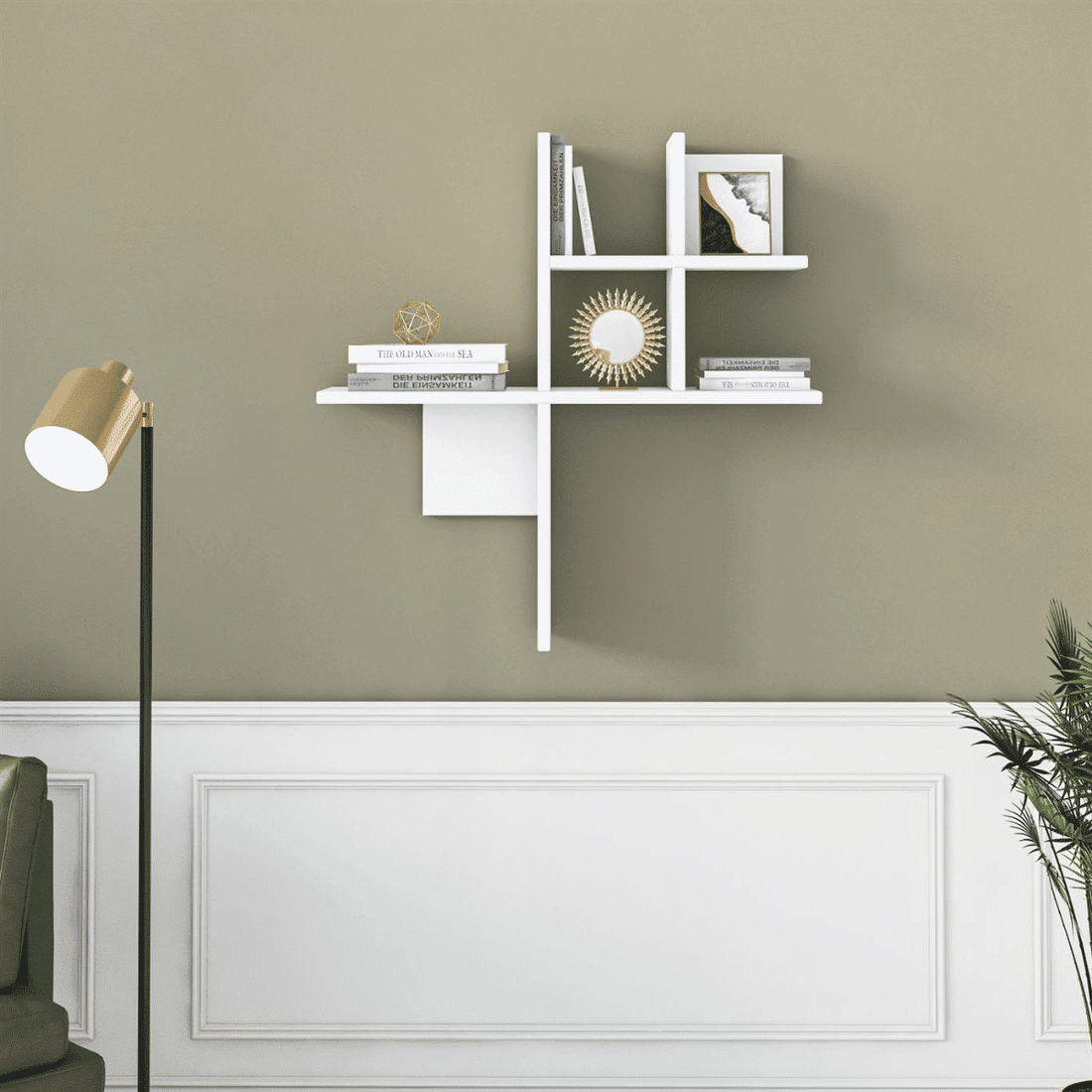 Balance Etagère murale en bois blanc