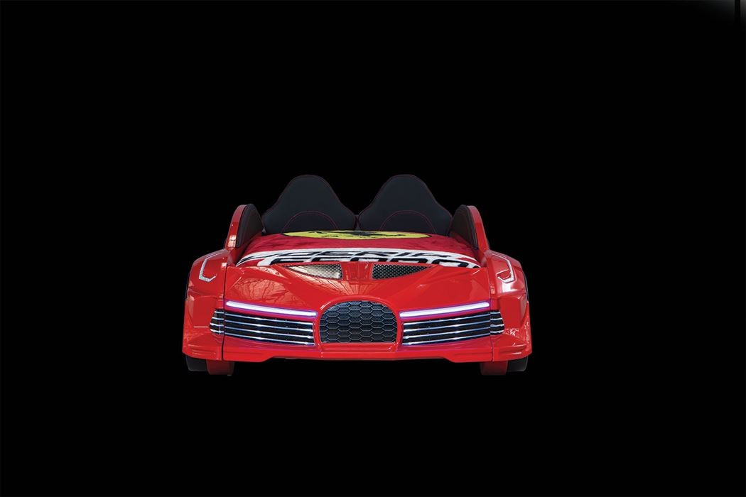 LIT ENFANT VOITURE ROUGE OU BLANCHE EFFETS SONORES ET LED - MoonFull