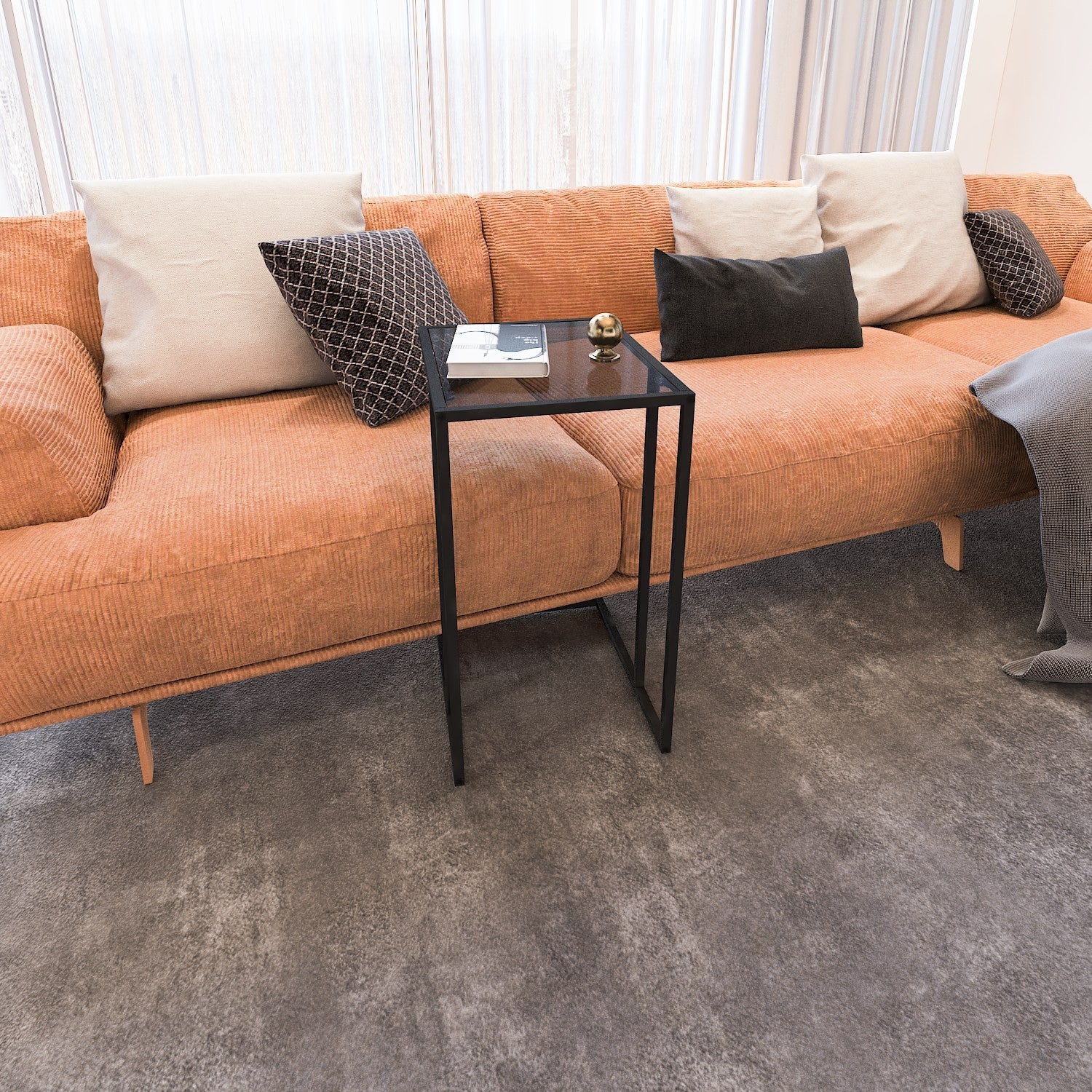 Table de nidification (3 pièces) İbiza - Black, Smoked Glass