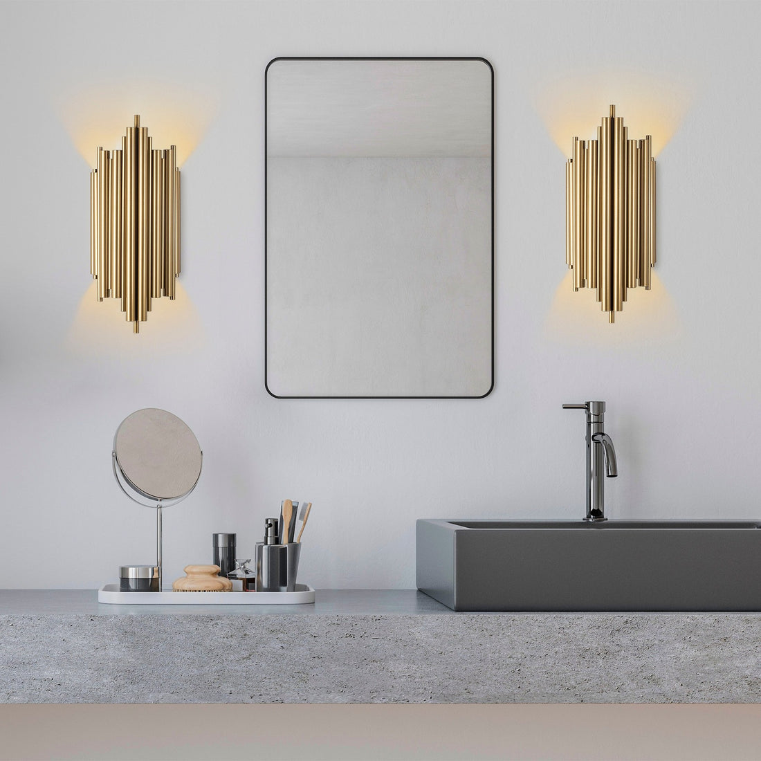 Applique murale Lillari L18xH40cm Métal Or