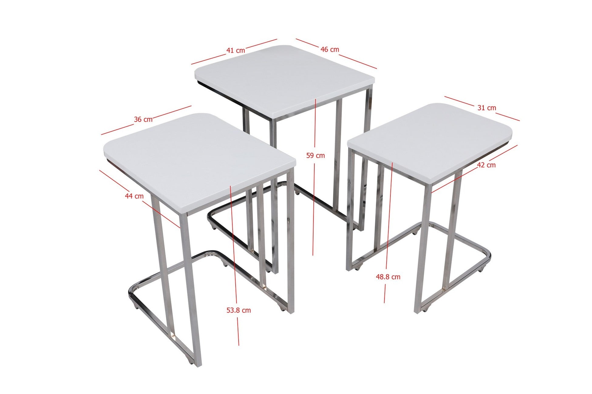 Table gigogne (3 pièces) Ce Metal Zigon - 9406