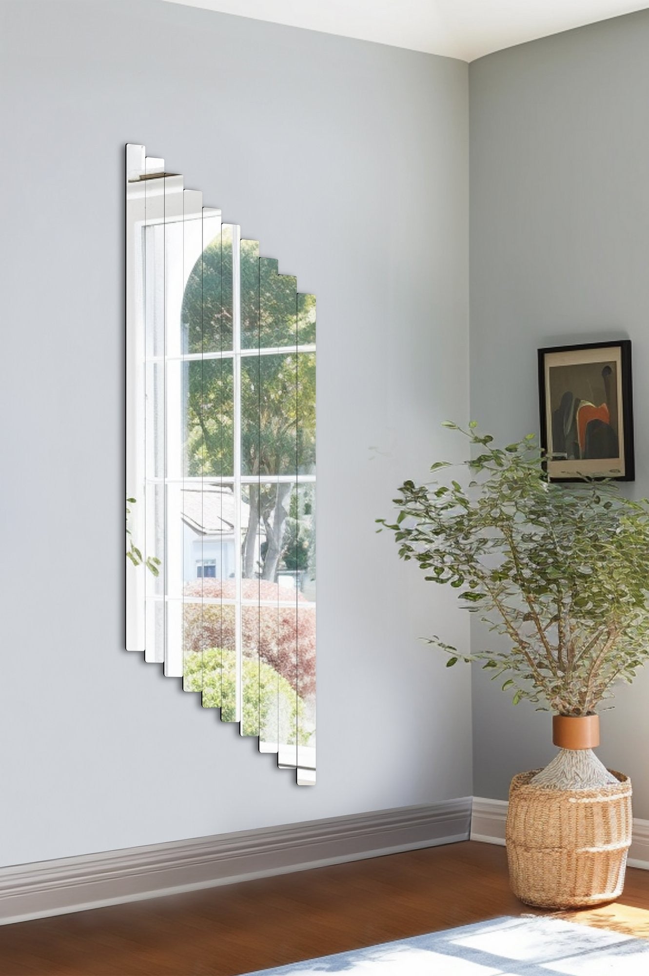 Miroir Rectangular Stripe - 5 x 100 cm ( 10 Pieces ) - Silver