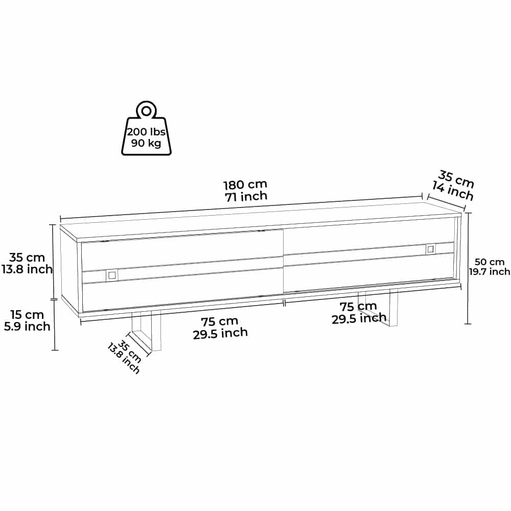 Unité tv Fiona de table TV robuste Console industrielle