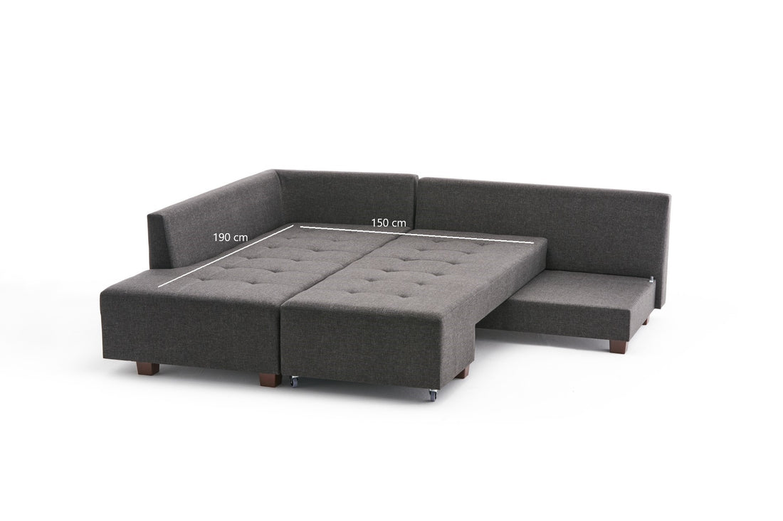 Canapé d'angle Manama Corner Sofa Bed Left - Anthracite