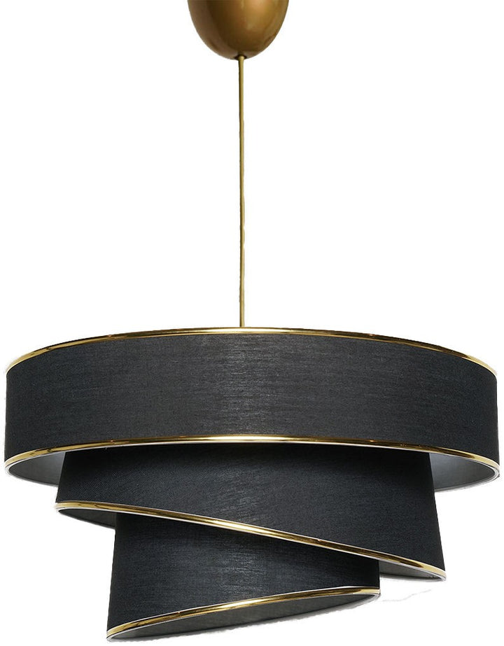 Suspension 3 cylindres design oblique Inconditus Ø40cm Noir et Or