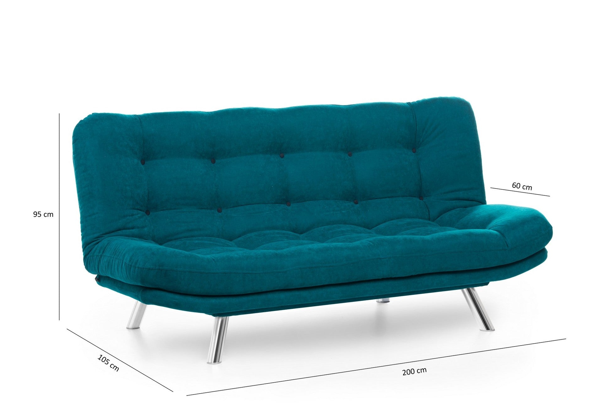 Canapé-lit 3 places Misa Sofabed - Petrol Green