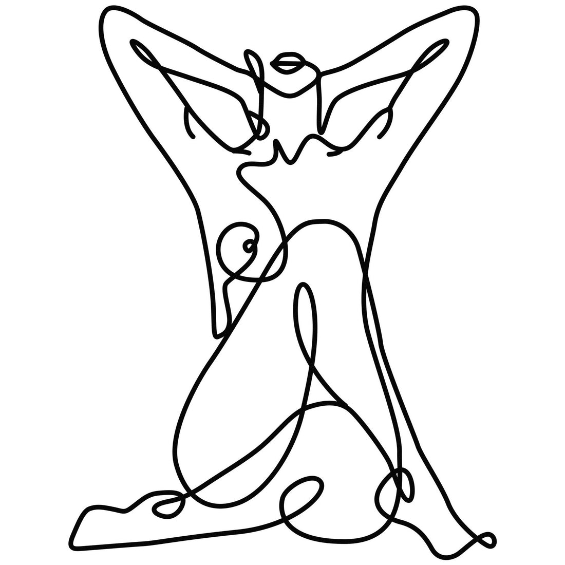 Accessoire mural en métal décoratif Geometric Nude Woman